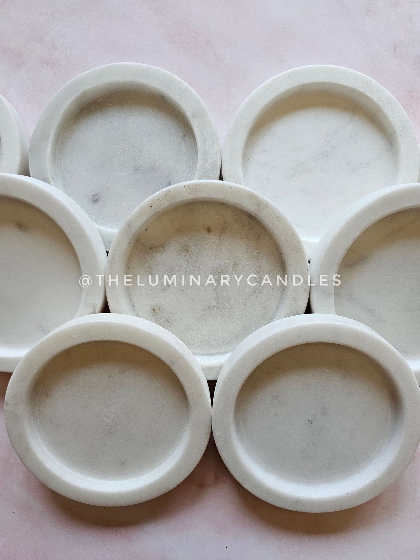 Candle Tray - Marble white