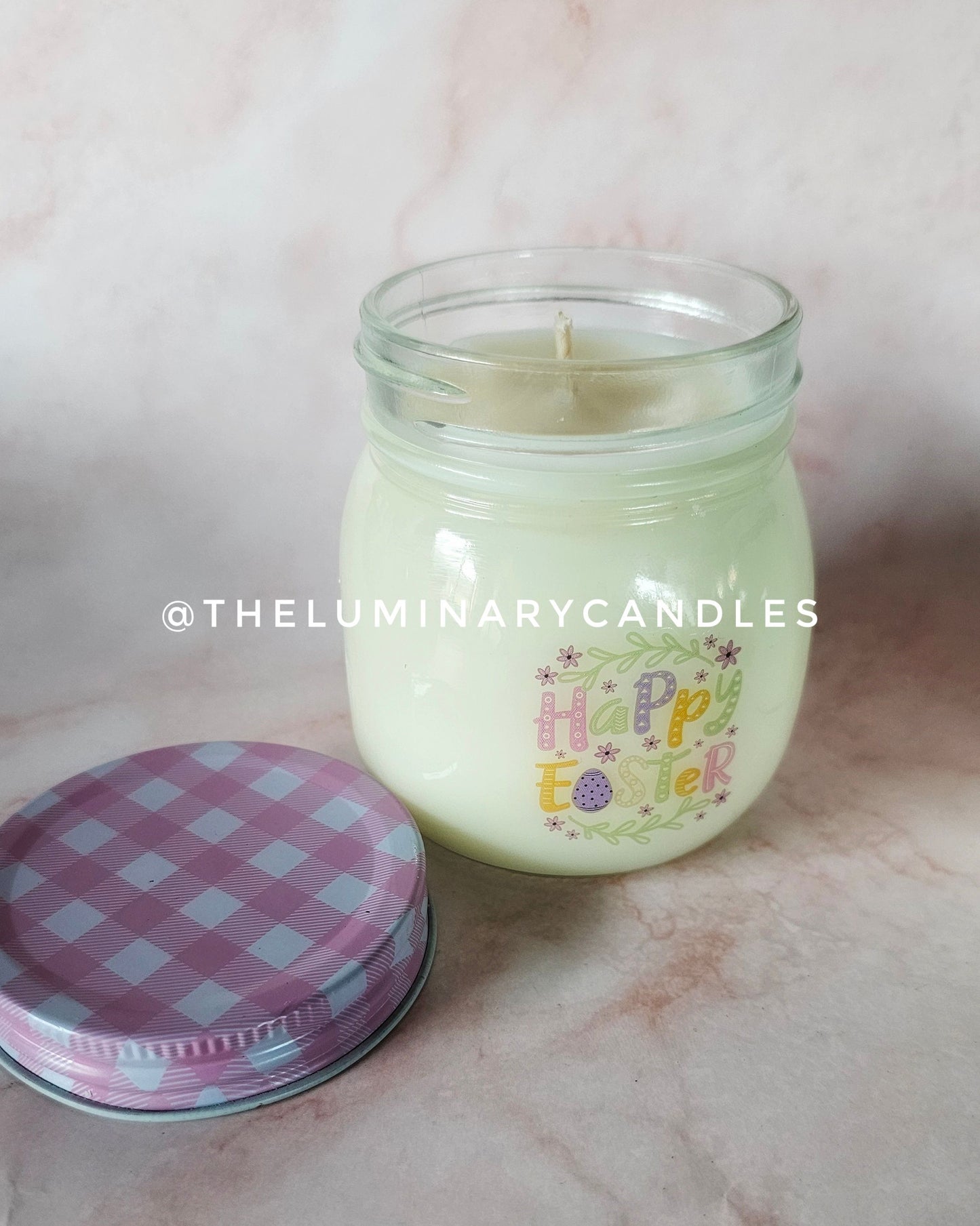 Happy Easter candle jar
