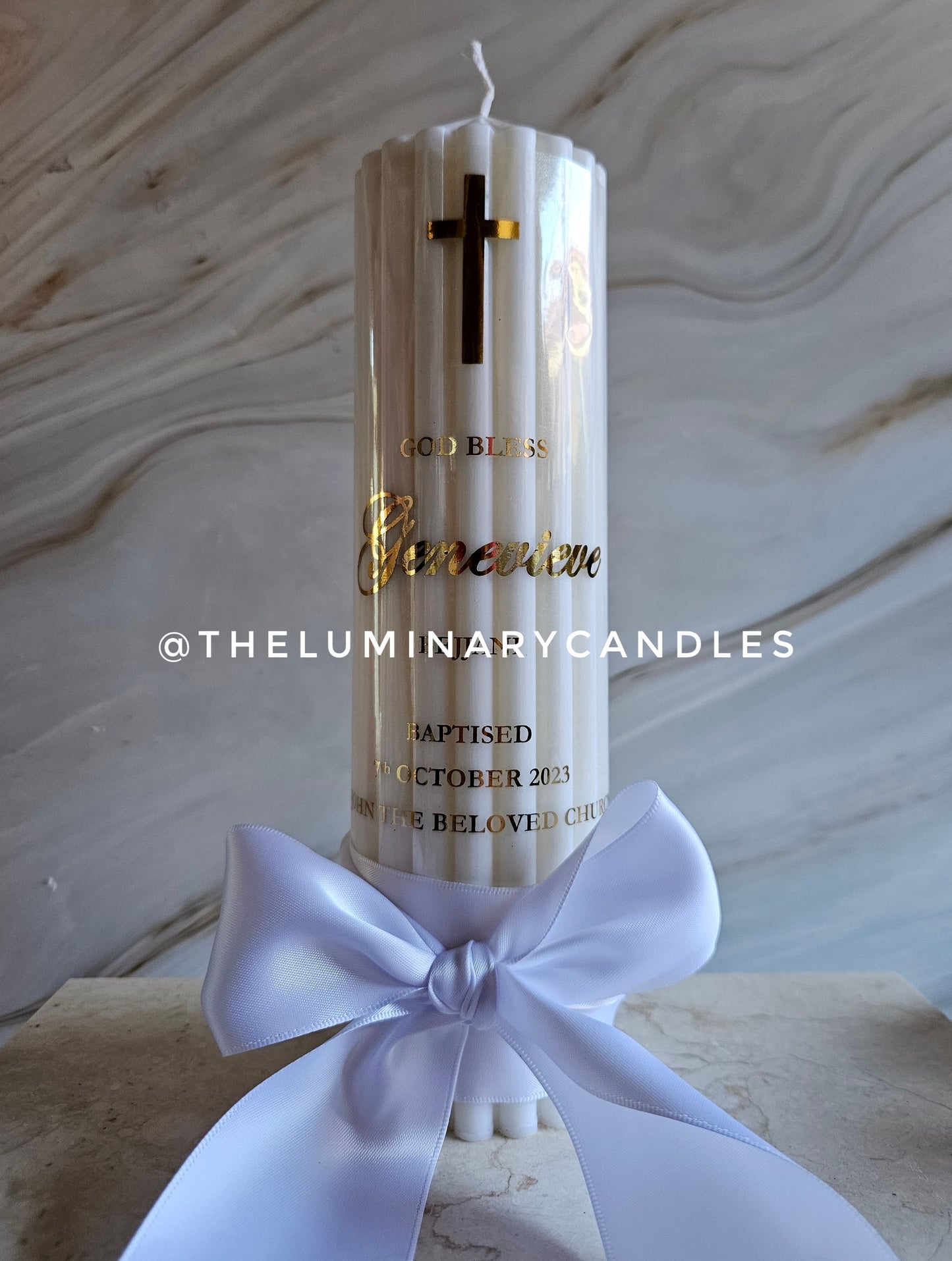Baptism and Holy Communion Custom Candles - The George