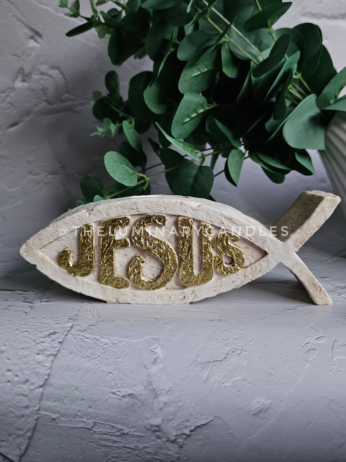 Jesus Ichthys fish tea light holder