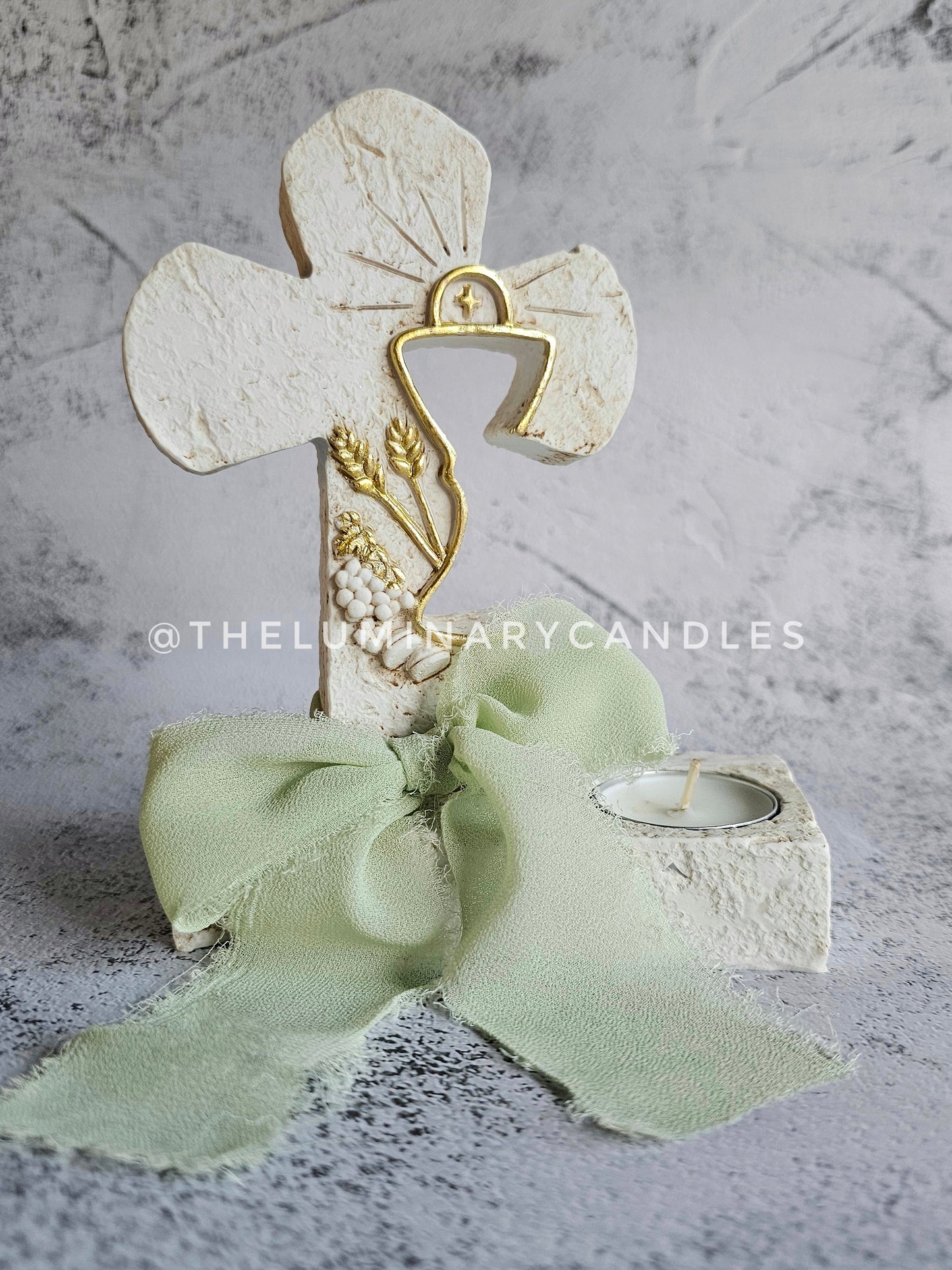 Holy Communion Cross Tea Light Candle Holder
