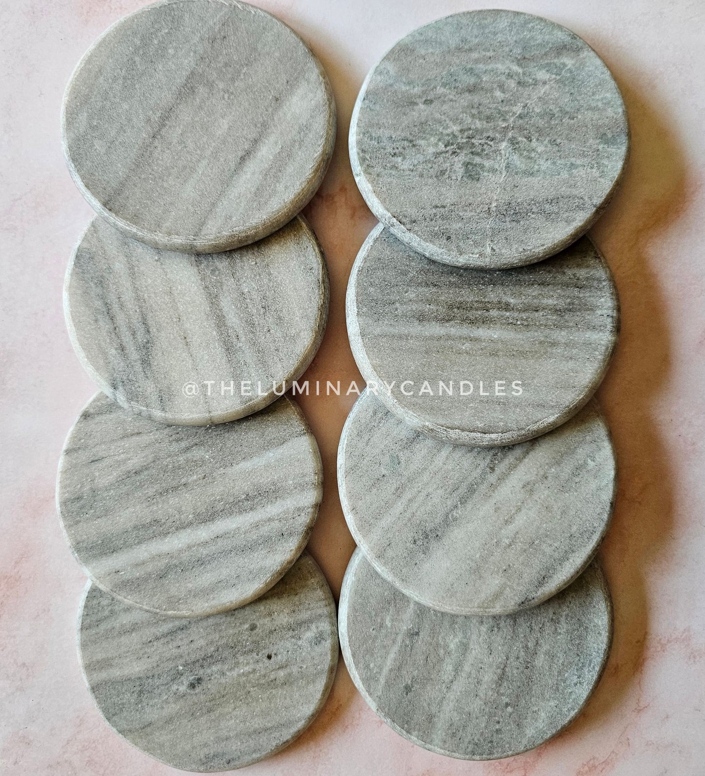 Candle Coaster Tray - Marble natural