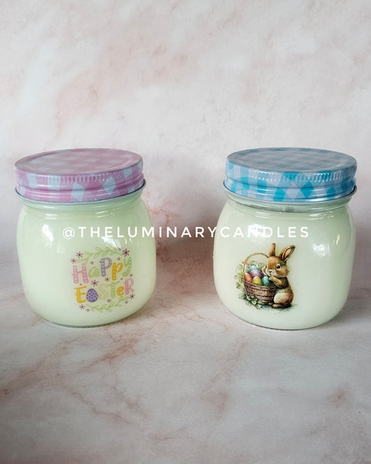 Happy Easter candle jar
