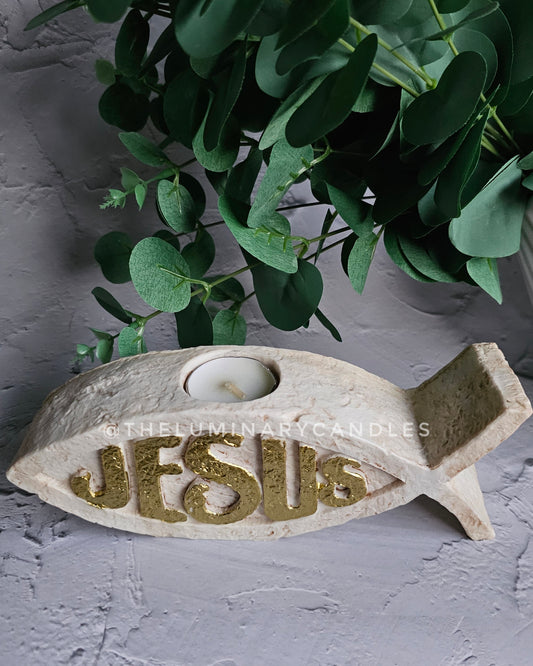 Jesus Ichthys fish tea light holder
